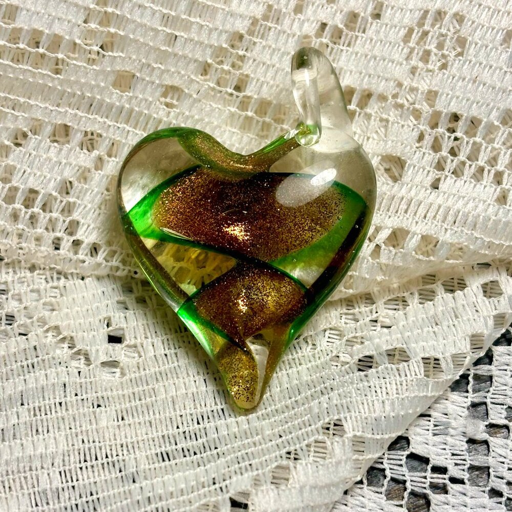 Heart Shaped Glass Pendant